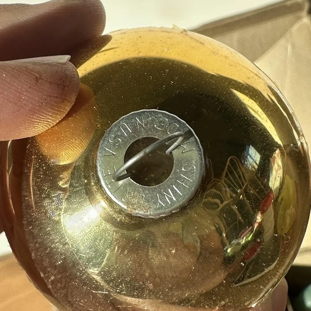 Vintage Shiny Brite Christmas Ornament Box Of 11 Made In USA In Lumi-Lites Box
